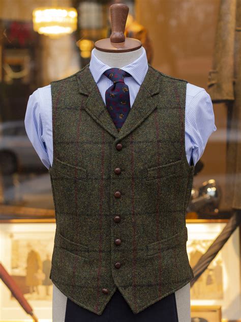 harris tweed waistcoat.